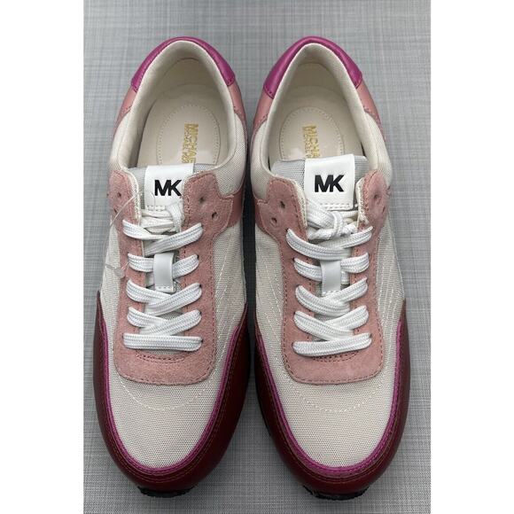 MICHAEL Michael Kors Women's Callan Trainers Cinnamon Maroon White Pink Size 9.5 - Picture 5 of 7
